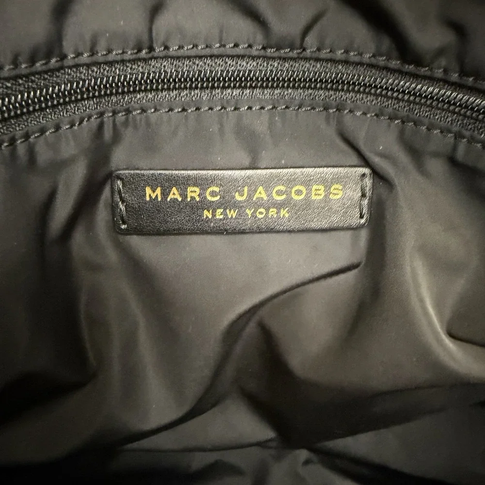Marc Jacobs Nylon Quilted Tote Bag Cross Body or Shoulder Bag Purse Black